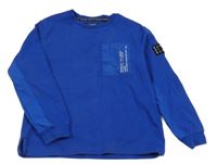 Safírová mikina s nápisem Baker