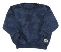 Tmavomodro-světlemodrá batikovaná crop mikina George