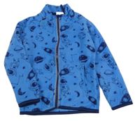 Modrá fleecová propínací mikina s astronauty Lily & Dan