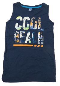 Tmavomodré tílko s nápisy