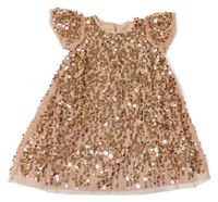 Starorůžové šaty s pajetkami H&M