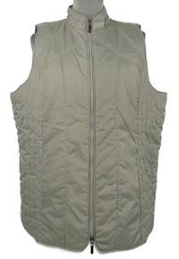 Dámská béžová šusťáková prošívaná zateplená vesta Laura Torelli