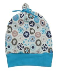 Tyrkysová čepice s hvězdičkami