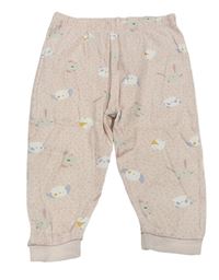 Světlerůžové vzorované pyžamové kalhoty se zvířátky George