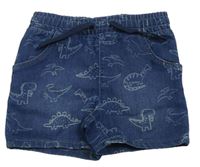 Tmavomodré riflové kraťasy s dinosaury Matalan