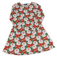 Zeleno-červené šaty se Santou 