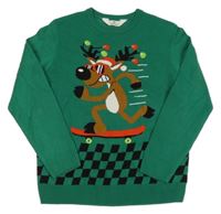 Zelený svetr se sobem H&M