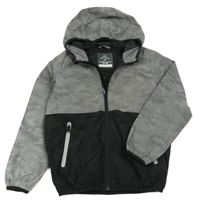 Stříbřitě šedo-černá šusťáková jarní bunda s kapucí George