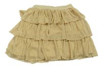 Zlatá tylová vrstvená sukně 