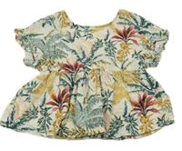 Světlebéžovo-barvná crop halenka s listy Mayoral