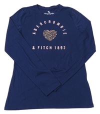 Tmavomodré triko se srdíčkem Abercrombie&Fitch