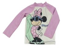 Bílo-růžové UV triko s Minnie Disney 