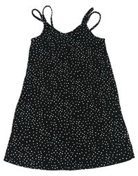 Černé šaty s puntíky a knoflíčky Primark
