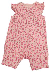 Růžovo-tmavorůžový vzorovaný letní overal Mothercare 