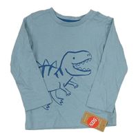 Světlemodré triko s dinosaurem Mothercare
