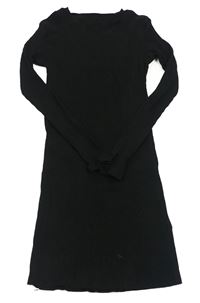 Černé žebrované šaty H&M