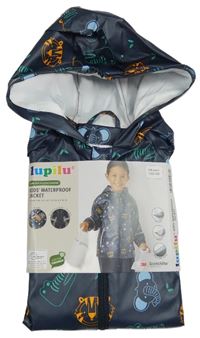 Tmavomodrá nepromokavá bunda se zvířátky a kapucí Lupilu