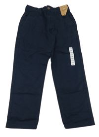 Nové - Tmavomodré plátěné chino kalhoty Dunnes