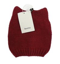 Nové - Červená pletená čepice Bershka