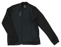 Šedo-černá propínací fuknční sportovní mikina s logem Decathlon