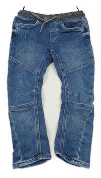 Modré teplákové rifle s úpletovým pasem C&A