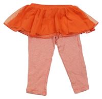 Červeno-bílé pruhované legíny s červenou tutu sukní Carter´s 