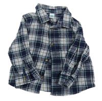 Tmavomodro-bílo-zelená kostkovaná košile Tex