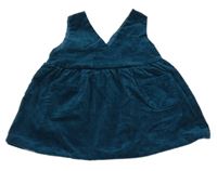 Petrolejové manšestrové šaty Tex