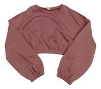 Růžová crop mikina Shein