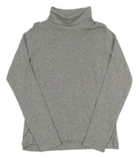 Šedé melírované žebrovné triko s rolákem Lupilu