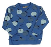 Modrá mikina s jablíčky a hruškami Manor