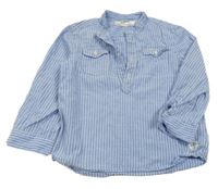 Světlemodro-bílá proužkovaná polokošile H&M