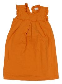 Oranžové vzorované bavlněné šaty s volánky Next 