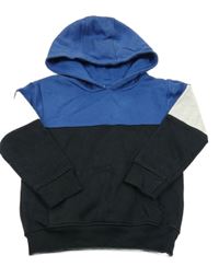 Černo-modro-šedá mikina s klokankou a kapucí Topolino