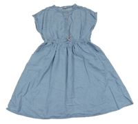 Modré lehké šaty riflového vzhledu Yigga