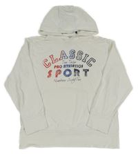 Bílá mikina s nápisem a kapucí Tom Tailor