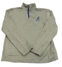 Šedá melírovaná sportovní funkční mikina s rolákem Crivit