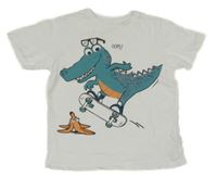 Bílé tričko s dinosaurem C&A