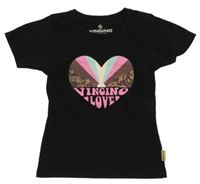 Černé tričko se srdíčkem a nápisem Vingino 
