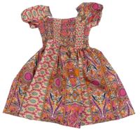 Barevné vzorované žabičkové šaty Shein