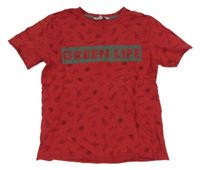 Červené tričko s obrázky a nápisem Boboli