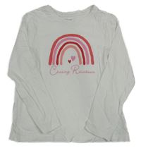 Bílé triko s duhou Primark