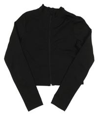 Černá propínací crop mikina New Look