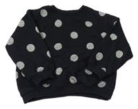 Černá puntíkatá oversize mikina Zara