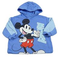 Modro-světlemodrá oversize mikina s Mickey a kapucí H&M