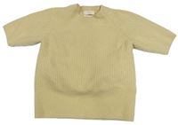 Béžový žebrovaný kašmírový crop svetr H&M