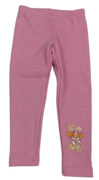 Růžové třpytivé zateplené legíny se Skye Nickelodeon