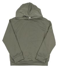 Khakišedá mikina s potiskem a kapucí SHEIN