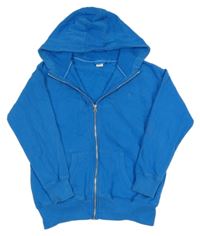 Modrá propínací mikina s výšivkou a kapucí Next