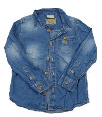 Modrá riflová košile s nášivkou ZARA